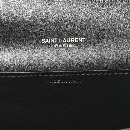 Saint Laurent Crinkled Calfskin Uptown Chain Wallet Black 6 of 10