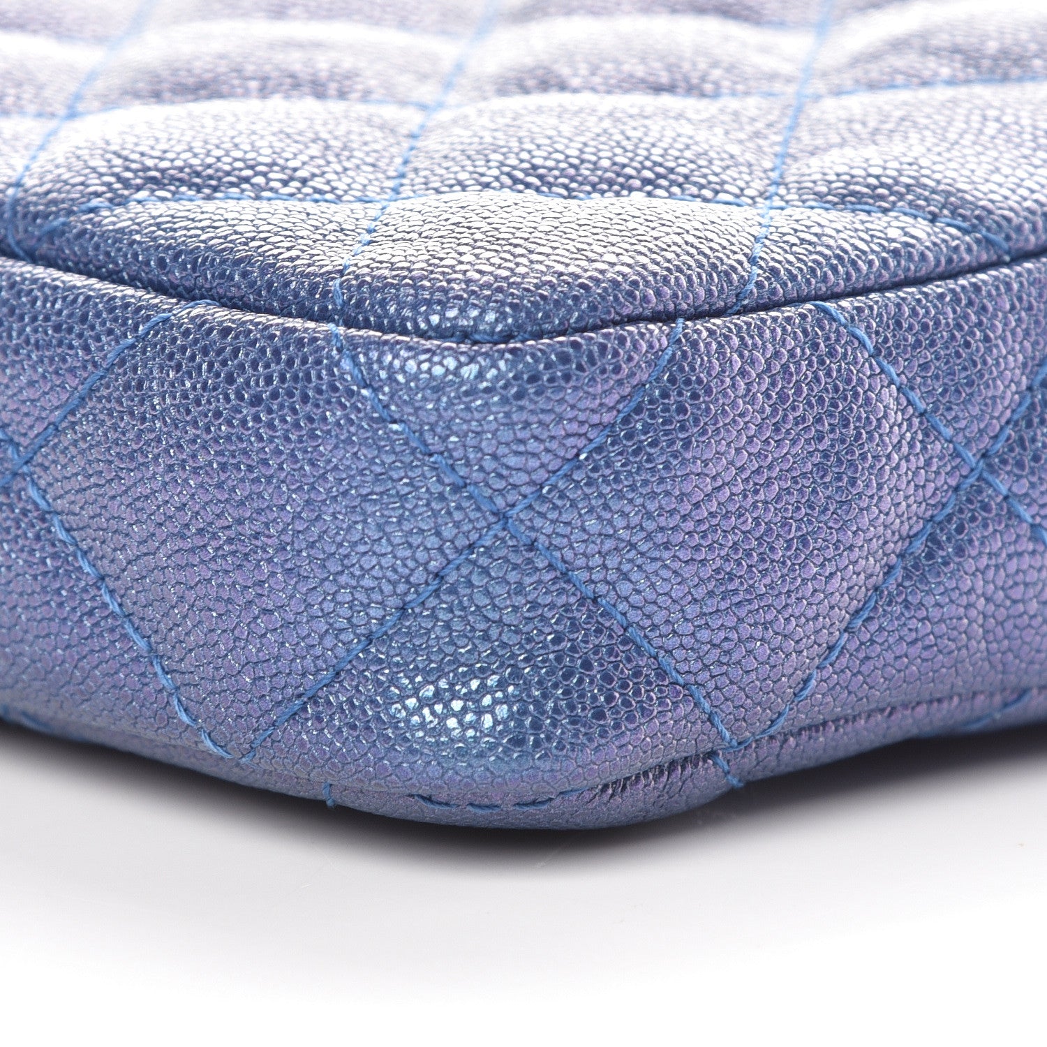 Chanel Iridescent Caviar Quilted Clutch With Chain Dark Blue 12 of 13