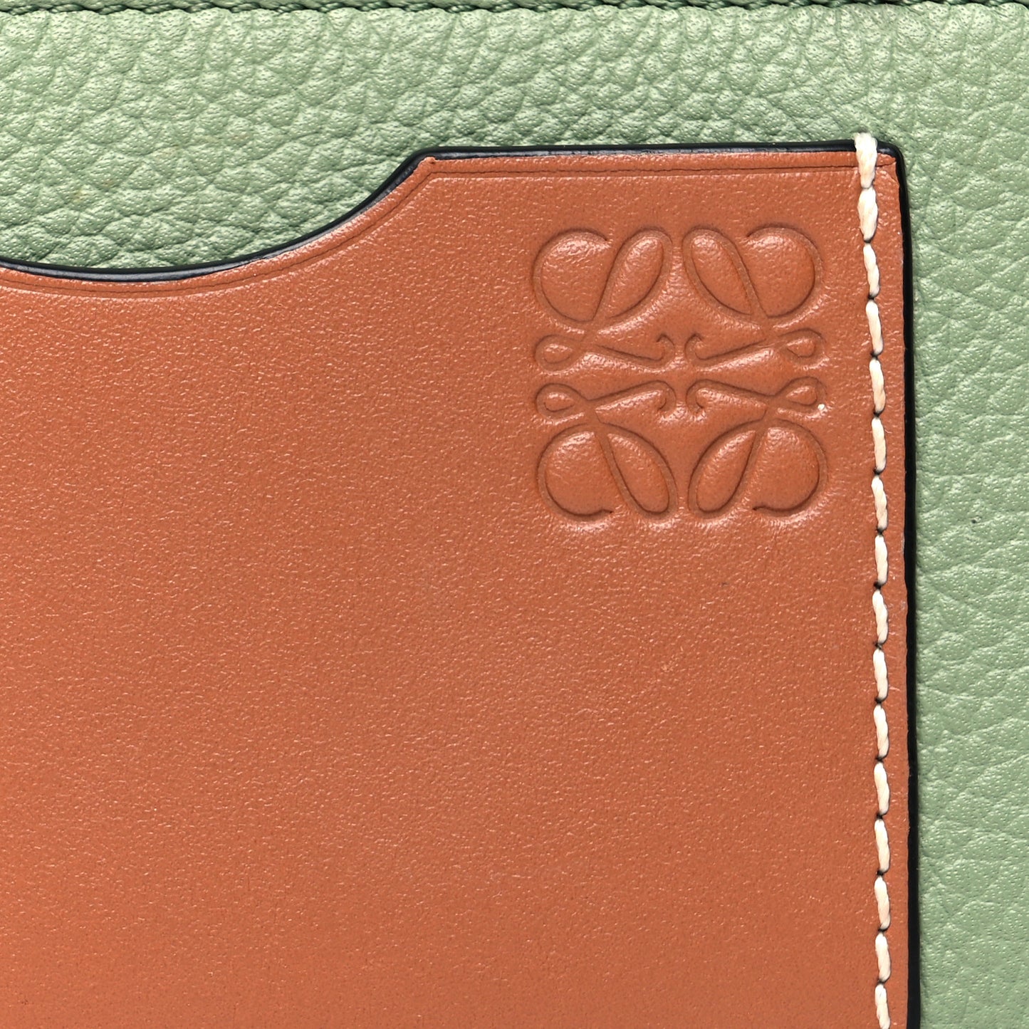 Soft Grained Calfskin Coin Card Holder Rosemary Tan