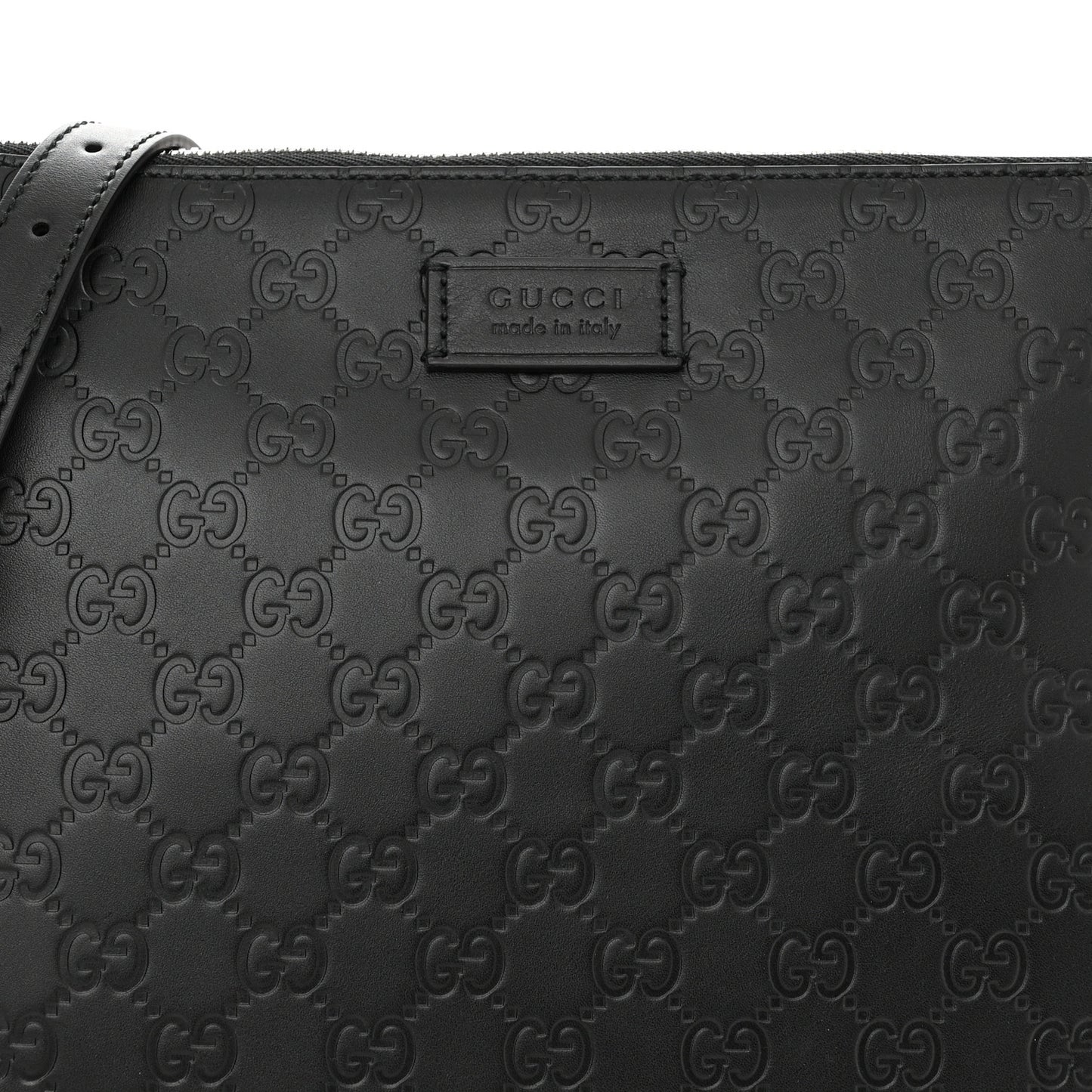 Guccissima Medium Flat Messenger Bag Black