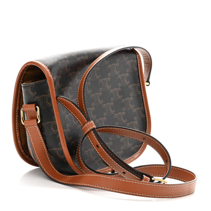 Celine Triomphe Canvas Medium Folco Bag Tan 3 of 10