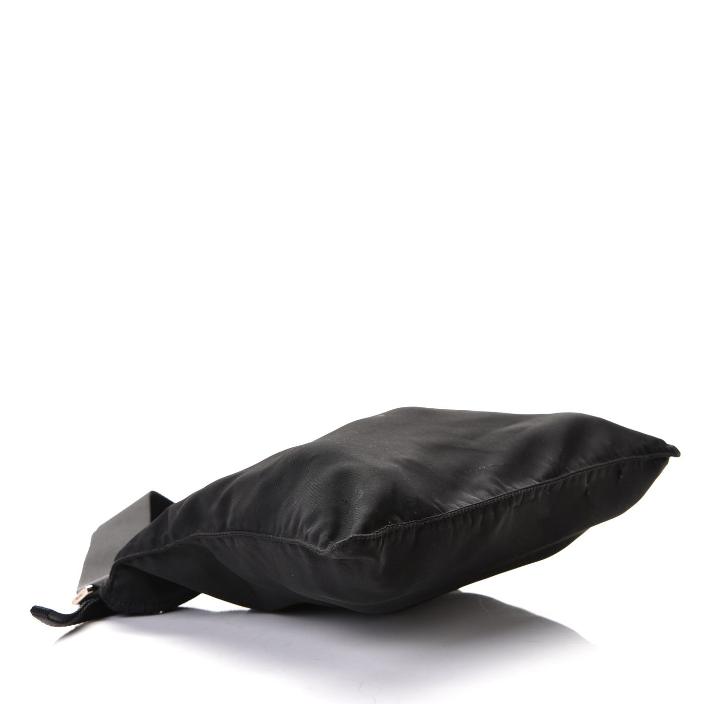 Nylon Flat Messenger Bag Black