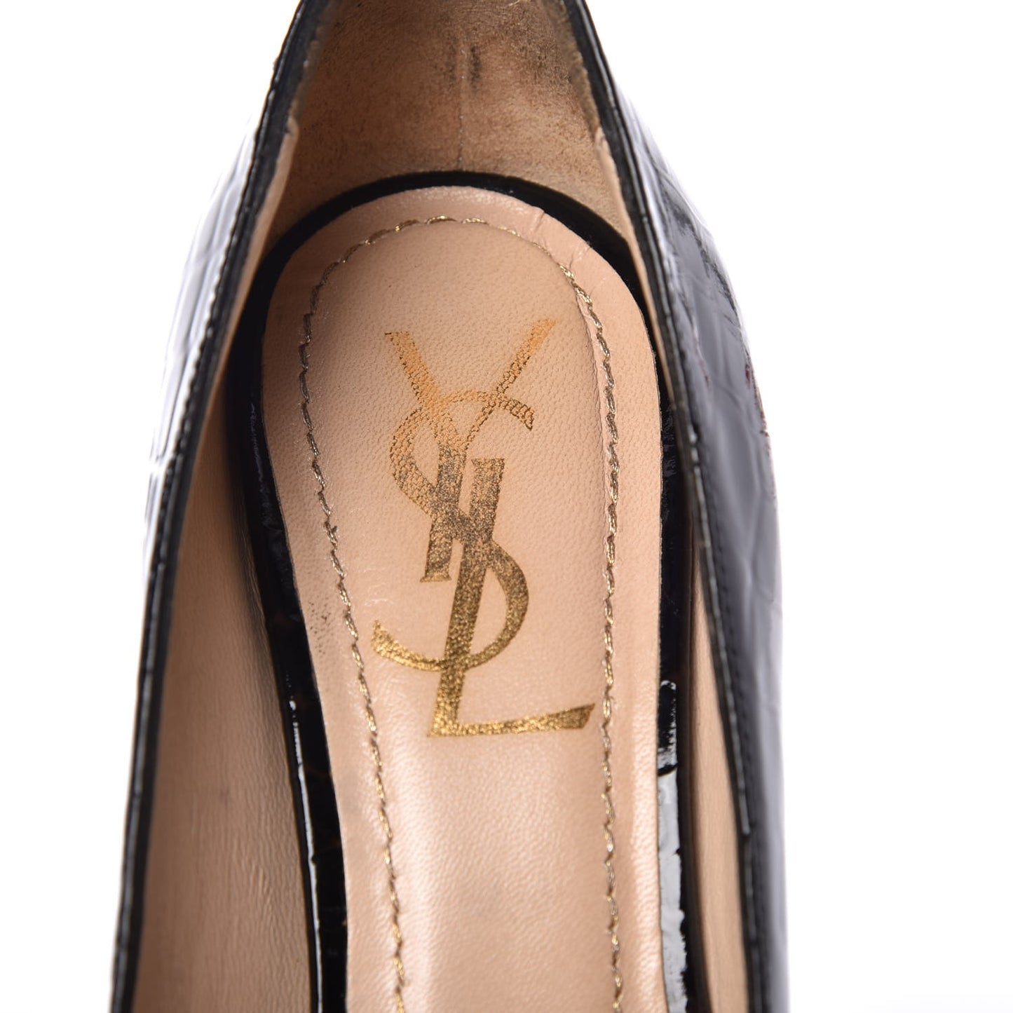 Patent Crocodile Embossed Tribtoo 80 Pumps 37 Black