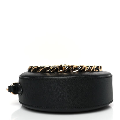 Versace Calfskin Mini La Medusa Chain Round Crossbody Bag Black 4 of 8