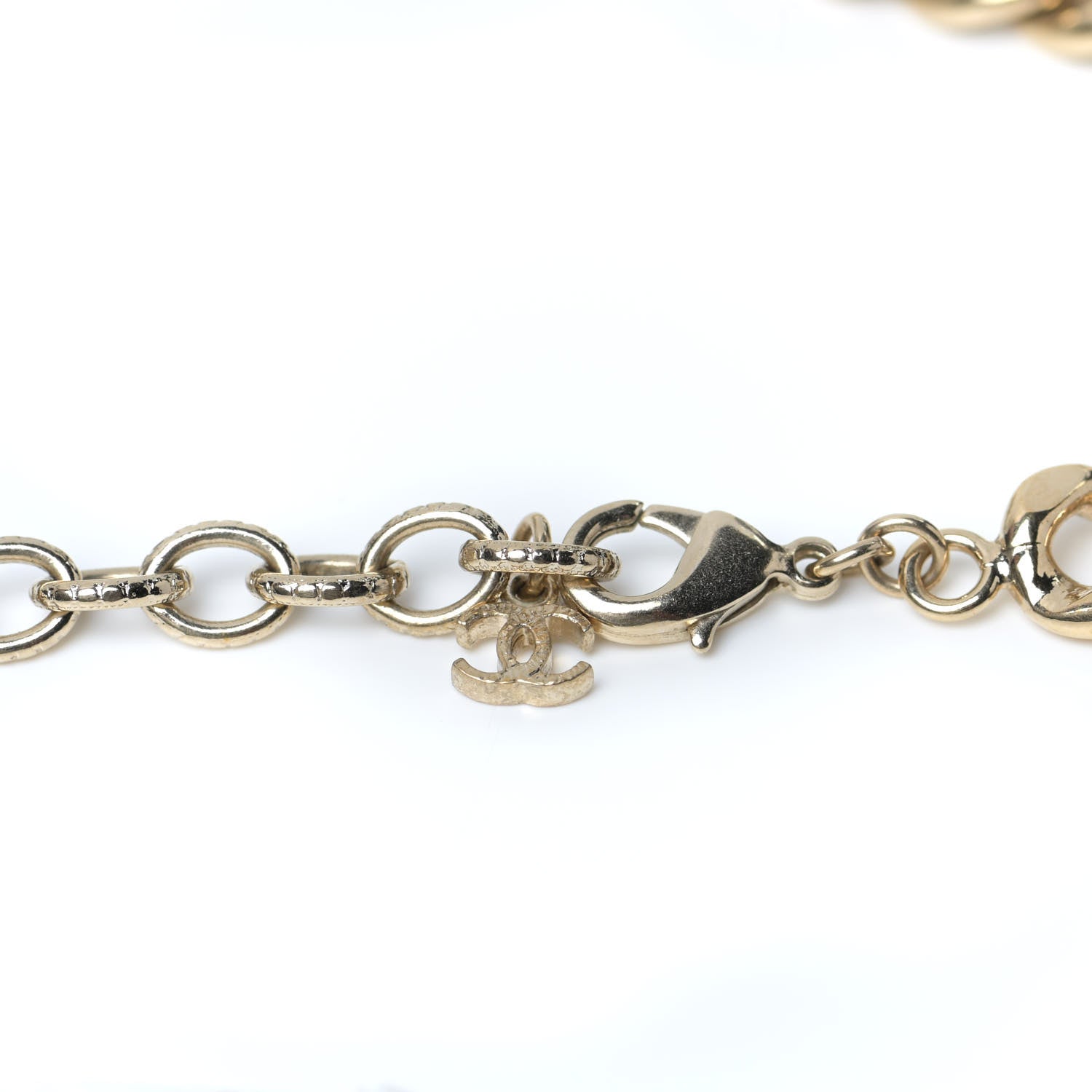 Chanel Crystal Chain Short Logo Necklace Gold 5 of 7
