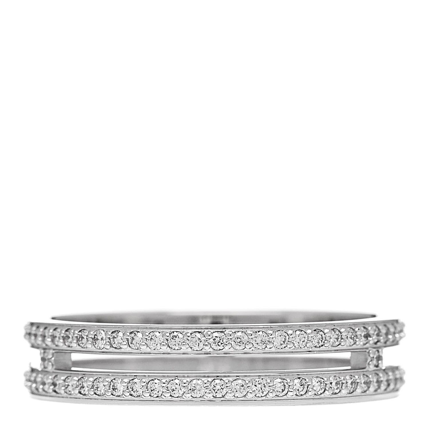 Hermes 18K White Gold Diamond Ariane Wedding Band Ring 51 5.75 3 of 5