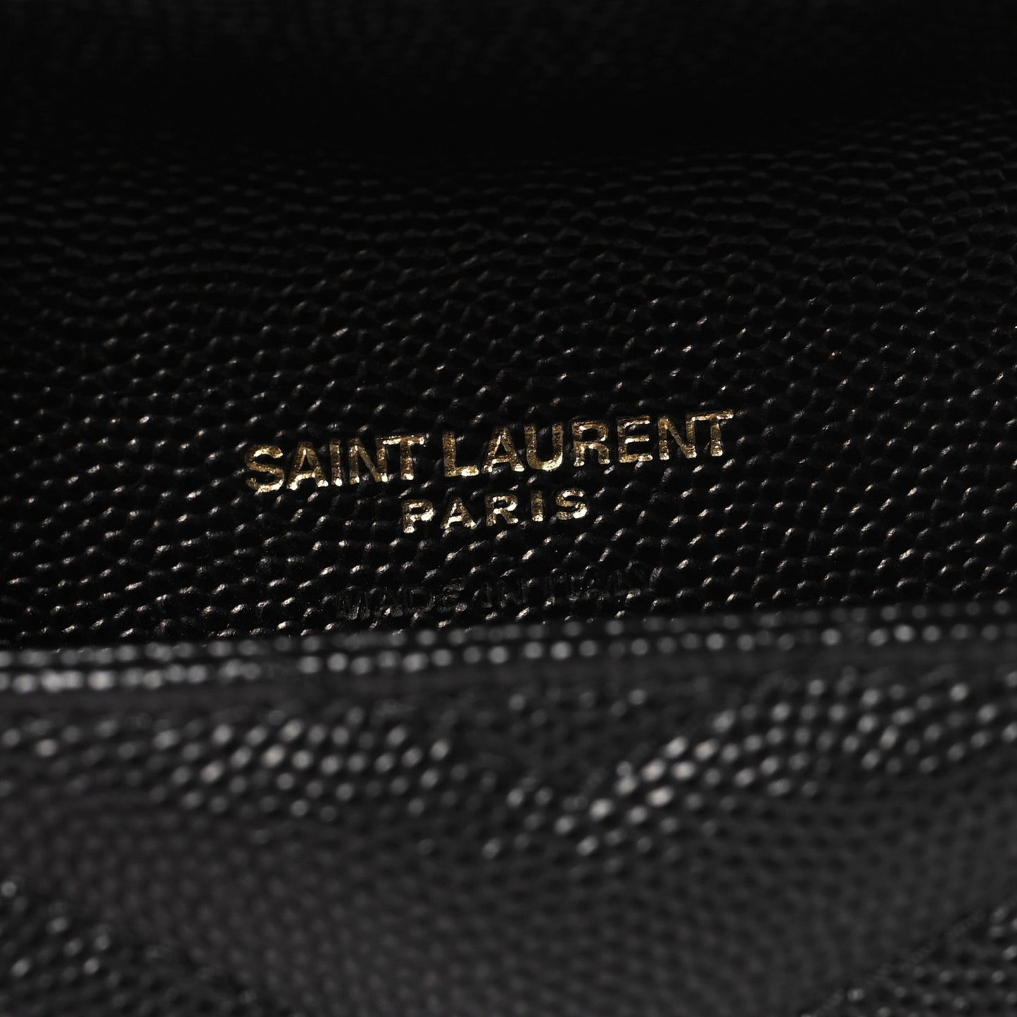 Grain De Poudre Matelasse Chevron Small Monogram Envelope Wallet Black