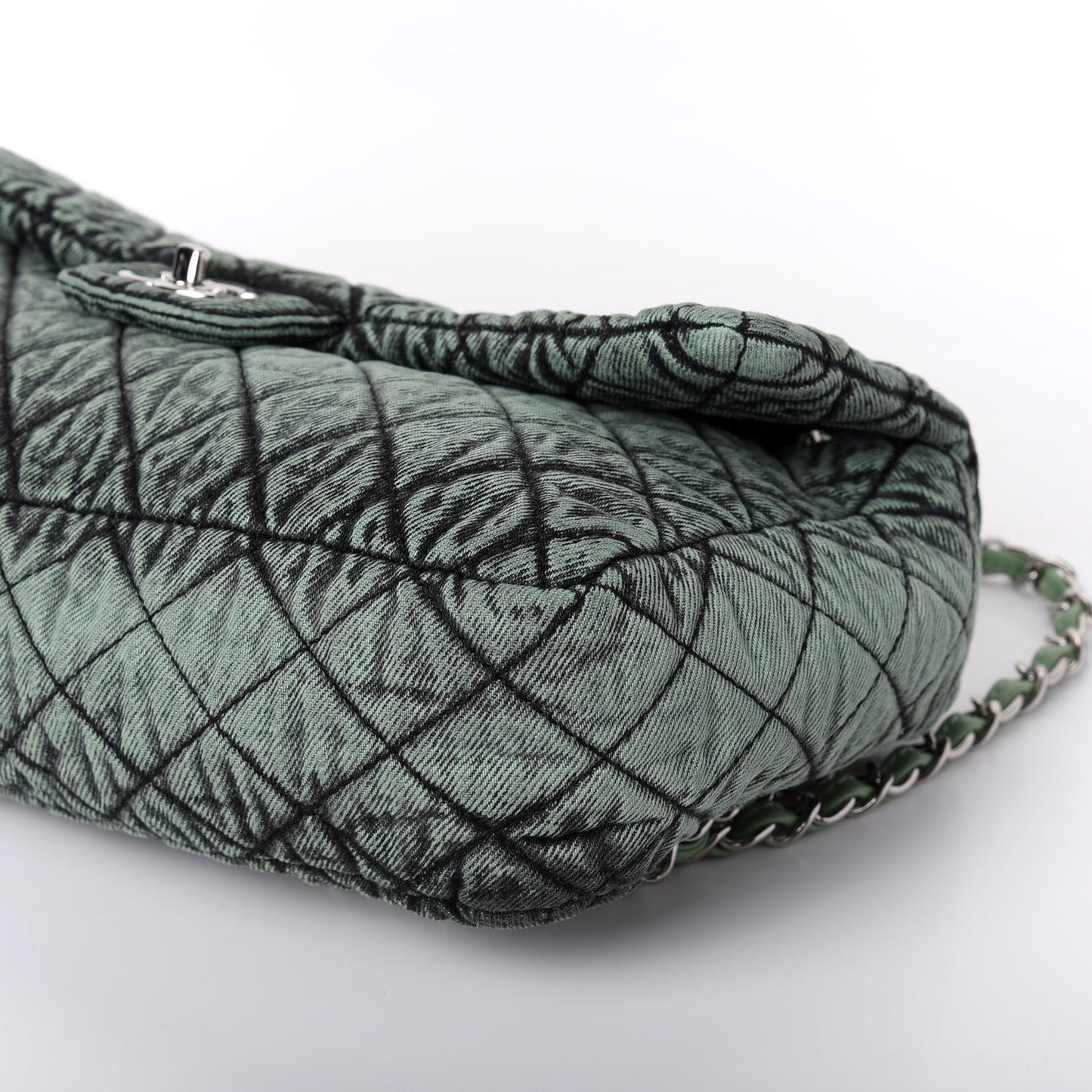 Denim Quilted Denimpression Flap Green Black