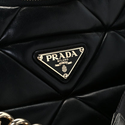 Prada Nappa Re-Nylon Triangle Quilted Patchwork System Shoulder Bag Black 8 of 12