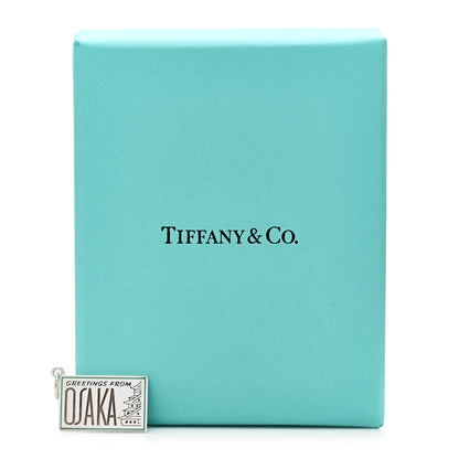 Tiffany Sterling Silver Enamel Osaka Postcard Charm Blue 5 of 5