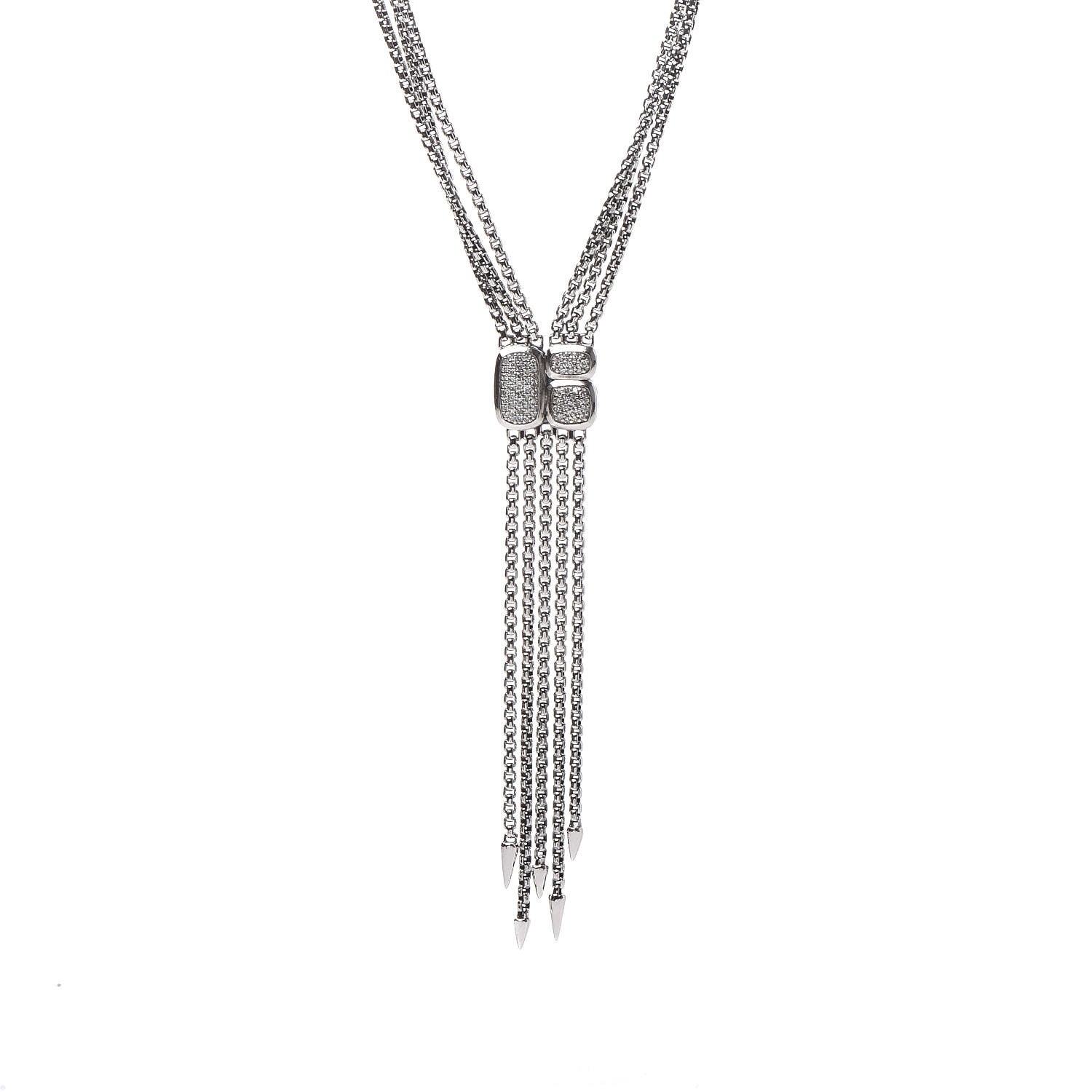 David Yurman Sterling Silver Diamond Pave Confetti Drop Necklace 4 of 7