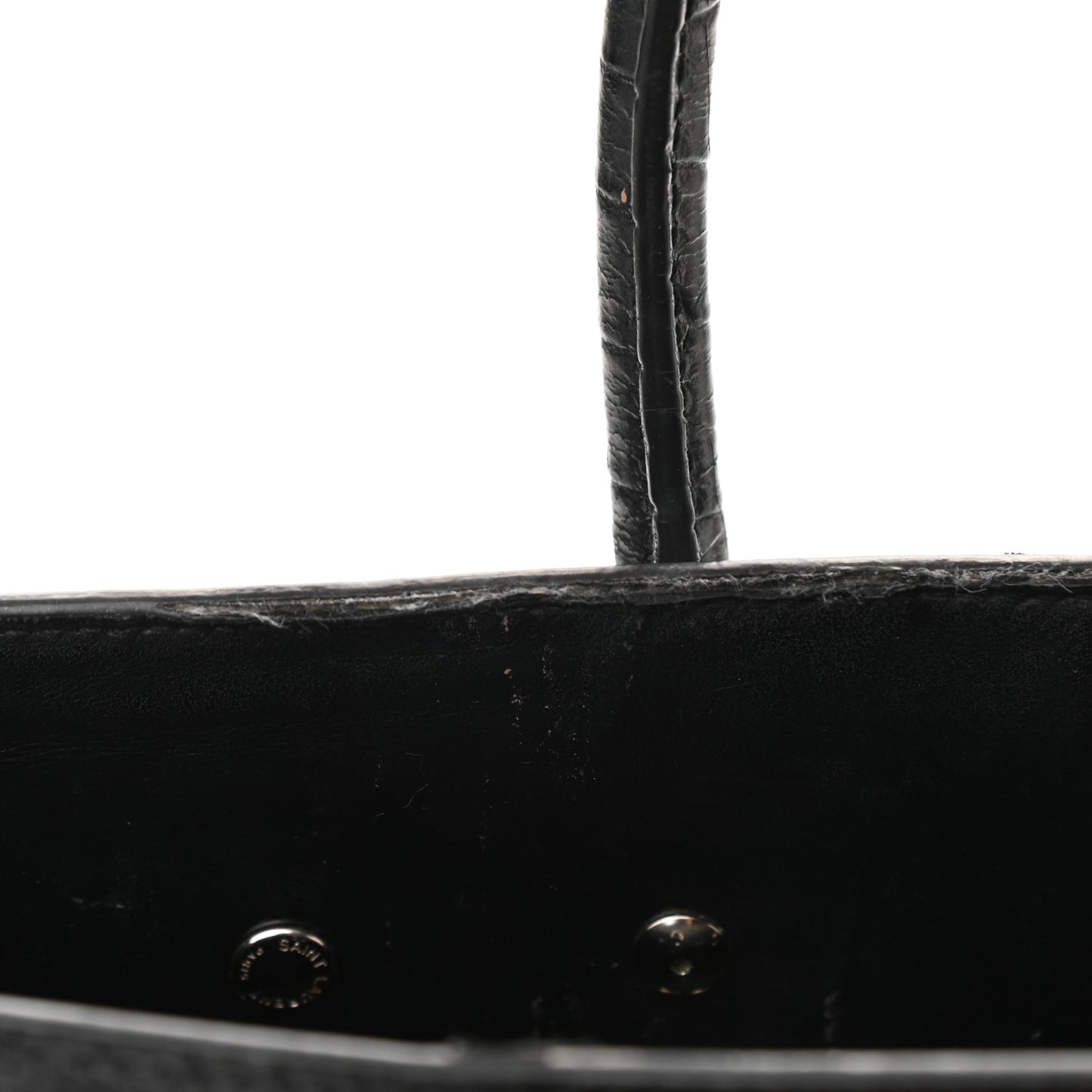 Calfskin Crocodile Embossed Baby Sac De Jour Black