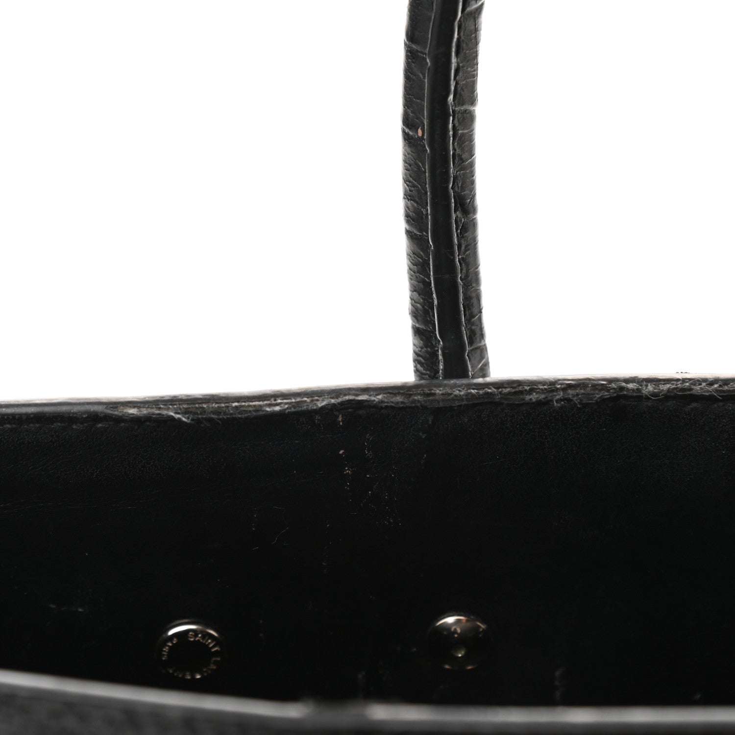 Saint Laurent Calfskin Crocodile Embossed Baby Sac De Jour Black 23 of 28