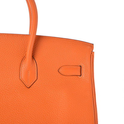 Hermes Taurillon Clemence Birkin 35 Orange 26 of 32