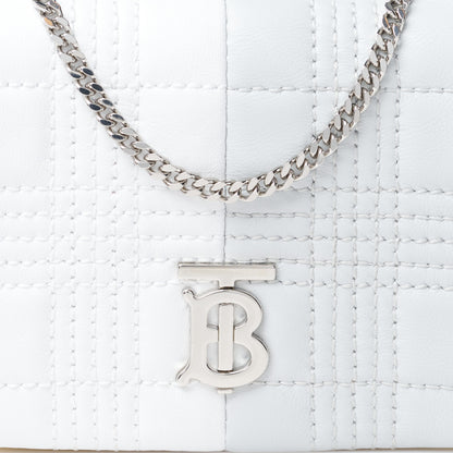 Burberry Lambskin Quilted Mini Lola Bag White Grey Yellow 7 of 10