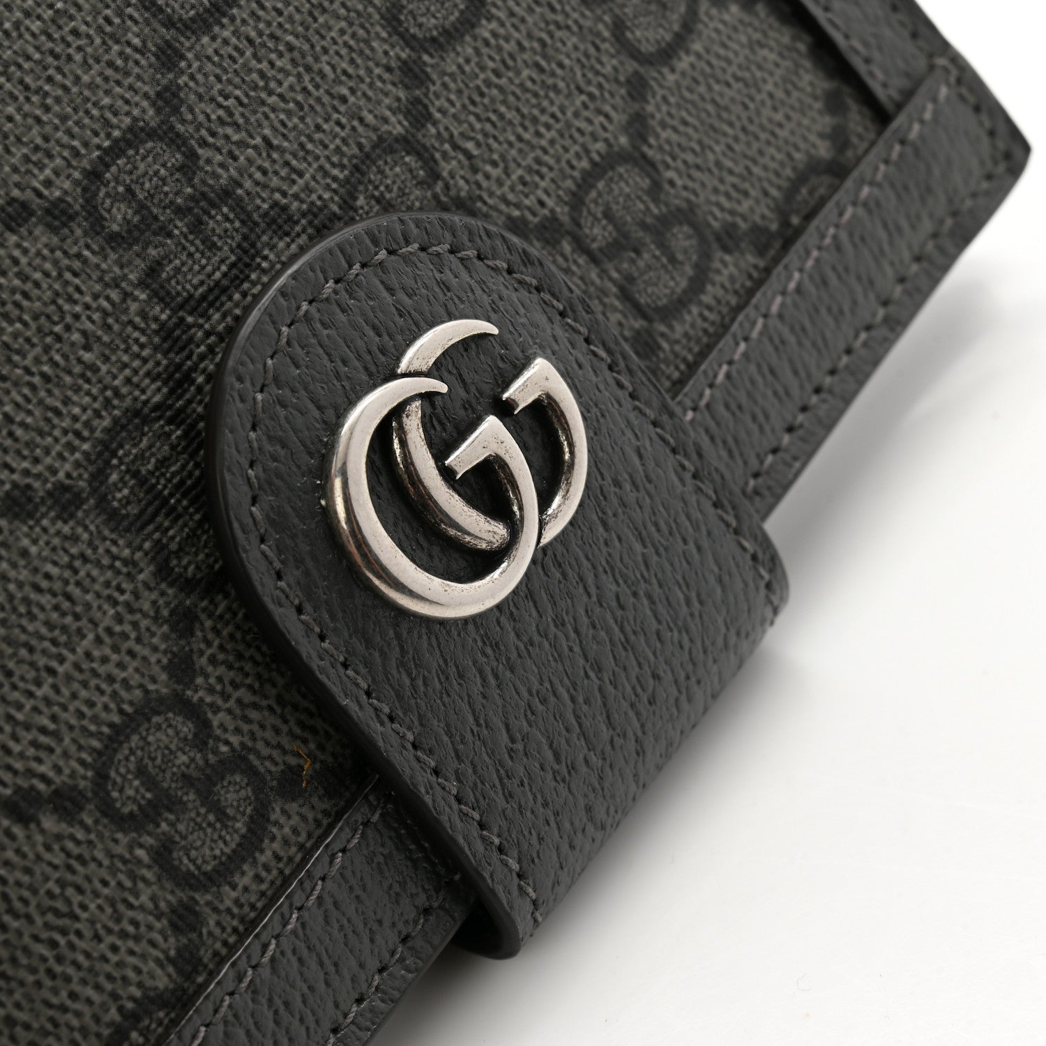 Gucci GG Supreme Monogram Textured Dollar Calfskin Web Ophidia Passport Case Grey 8 of 8
