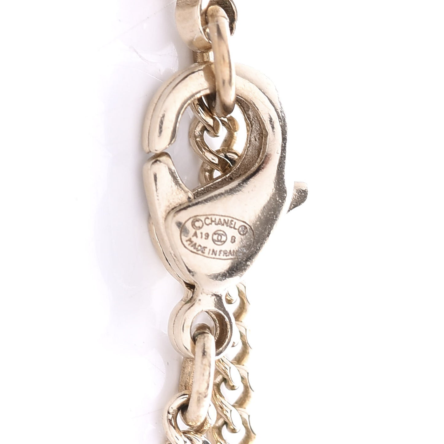 Crystal Enamel Tweed Effect CC Necklace Gold