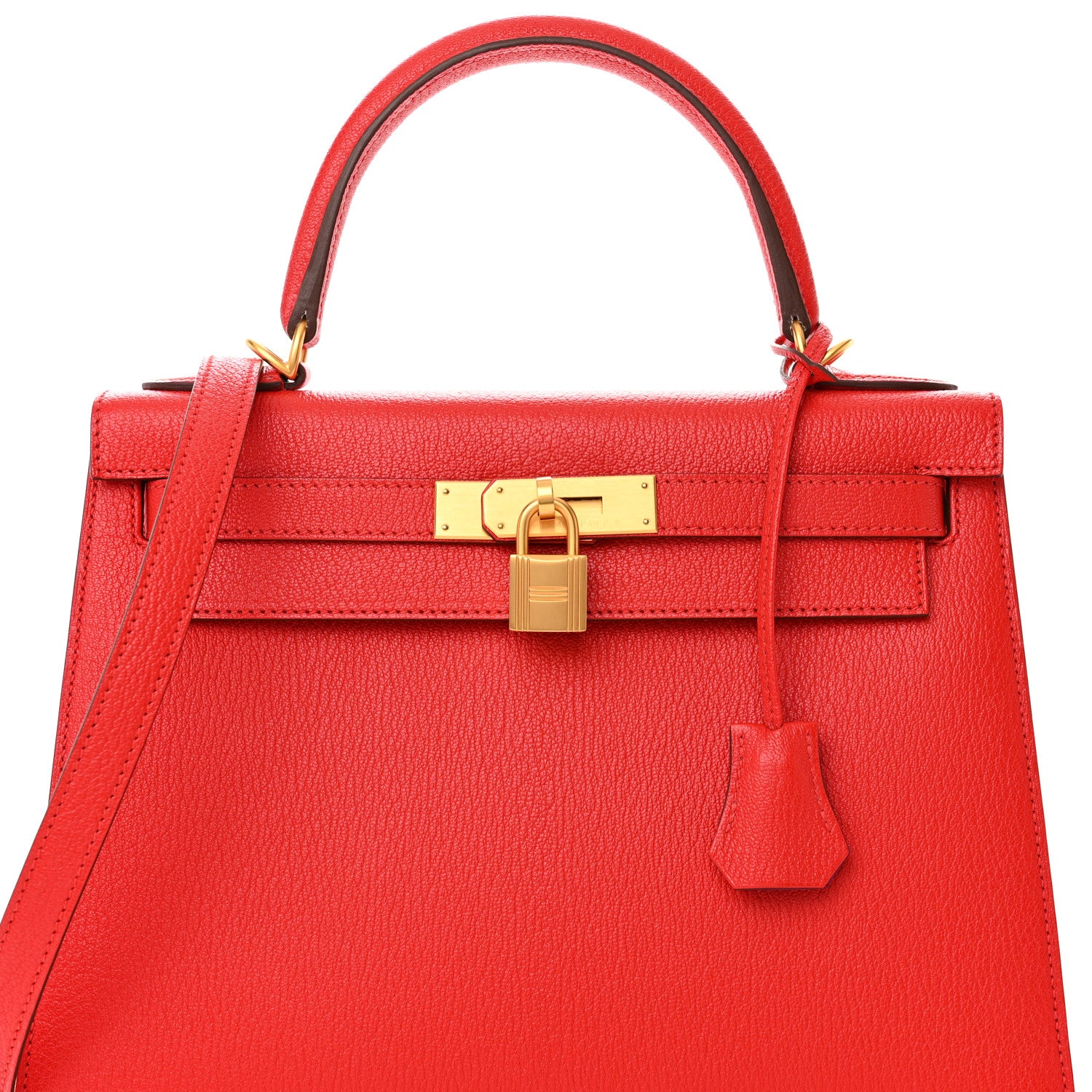 Hermes Chevre Mysore Horseshoe Kelly Sellier 28 Rouge De Coeur Rose Pourpre 9 of 11