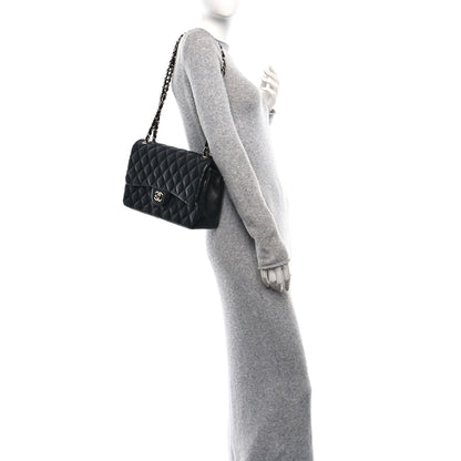 Chanel Lambskin Quilted Jumbo Double Flap Black 2 of 13