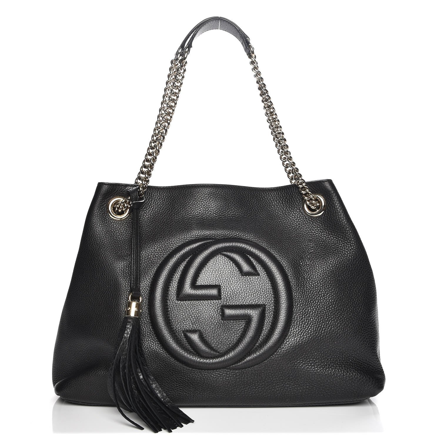 Gucci Pebbled Calfskin Medium Soho Chain Shoulder Bag Black 1 of 7