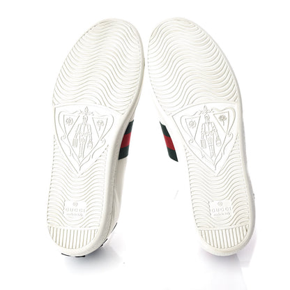 Gucci Calfskin Web Floral Embroidered Ace Sneakers 39 White 5 of 10