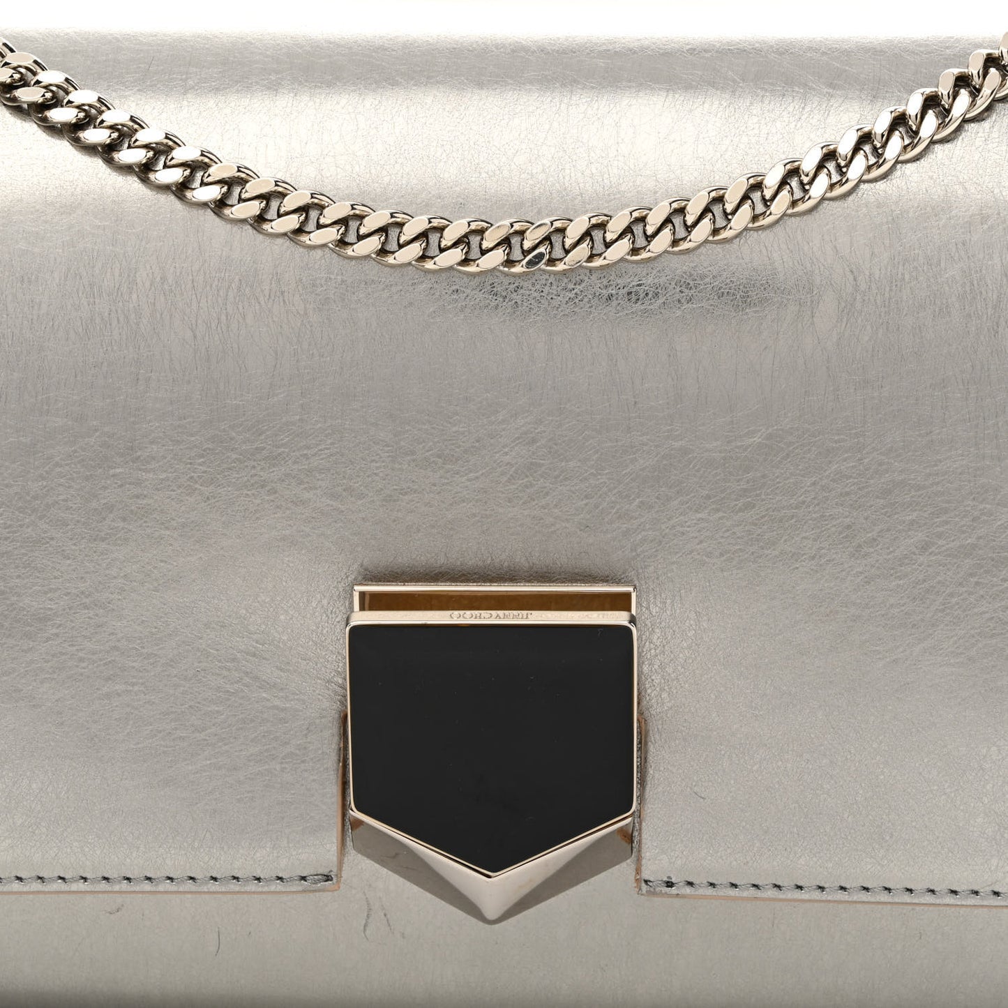 Smooth Calfskin Lockett City Shoulder Bag Silver