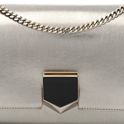 Jimmy Choo Smooth Calfskin Lockett City Shoulder Bag Silver 7 of 9