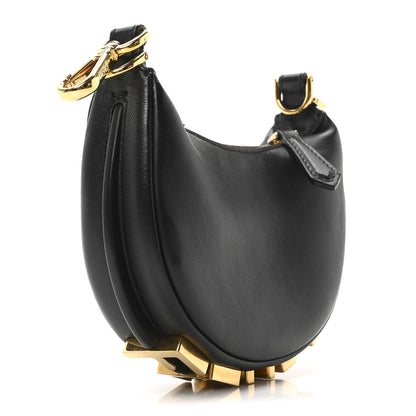 Fendi Vitello Grace Matte Nano Fendigraphy Hobo Charm Black 3 of 11