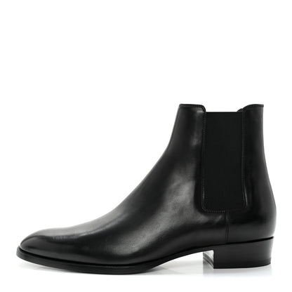 Saint Laurent Calfskin Mens Wyatt Chelsea Boots 45 Black 1 of 12