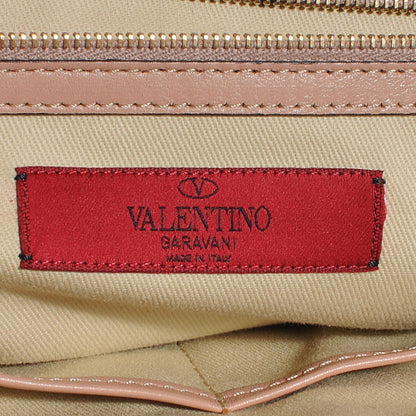 Valentino Garavani Calfskin Rockstud Top Handle Satchel Soft Noisette 6 of 7