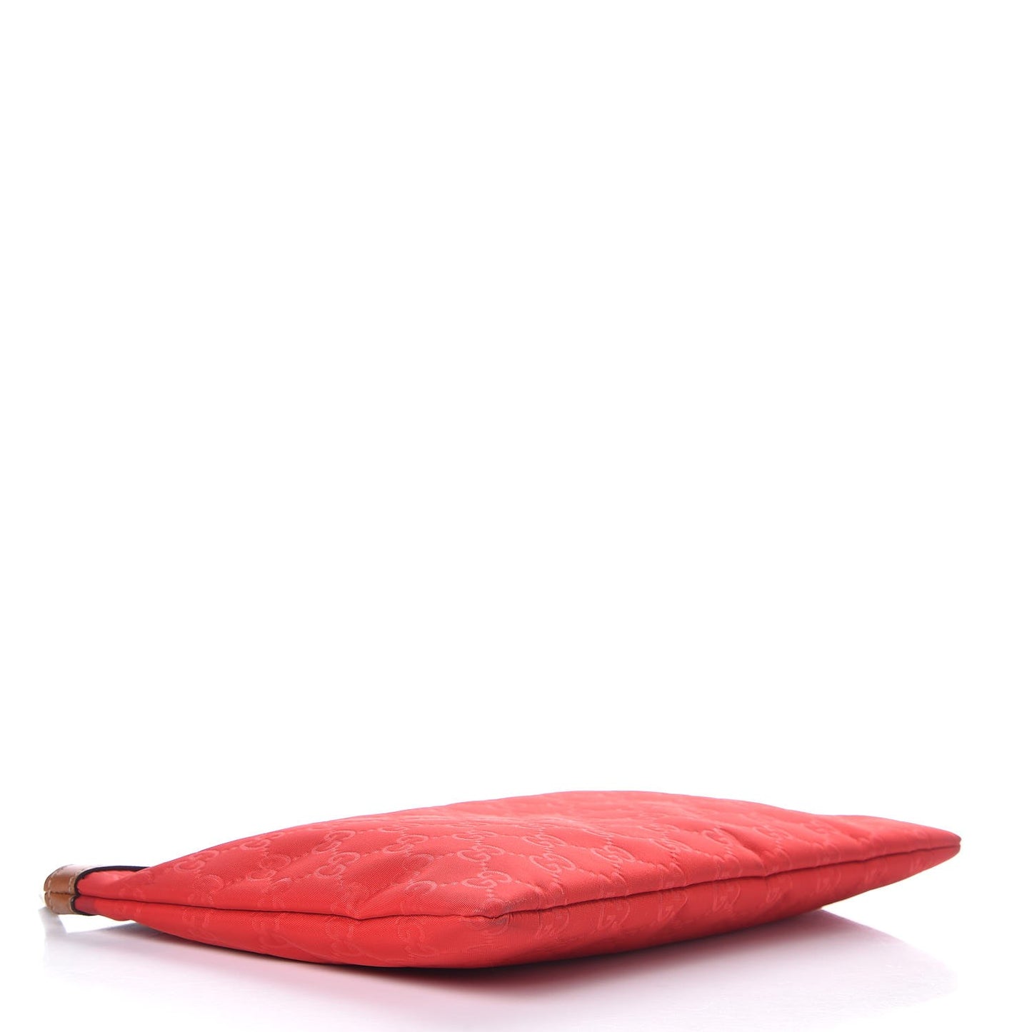 Nylon Monogram Zip Top Pouch Red