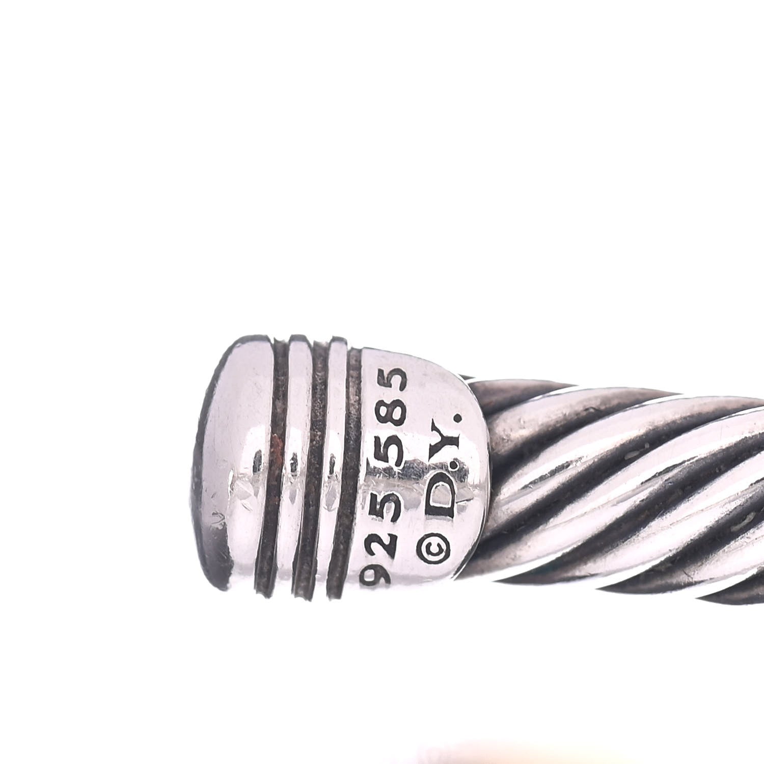 David Yurman Sterling Silver 14K Yellow Gold 5mm X Station Cable Bracelet 4 of 4