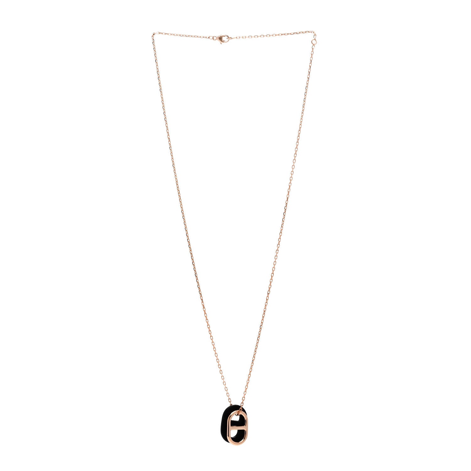 Hermes Swift O'Maillon Pendant Necklace Black 3 of 8