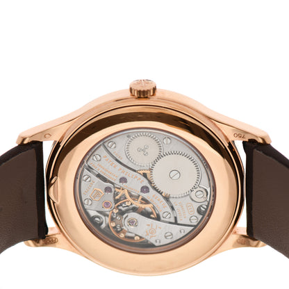 Patek Philippe 18K Rose Gold Satin Diamond Bezel 33mm Calatrava Manual Winding Watch Brown 4897R-001 4 of 4