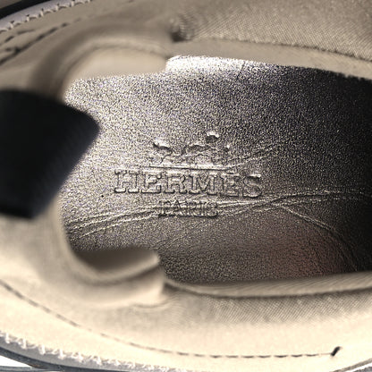 Hermes Technical Canvas Metallic Goatskin Womens Stadium Sneakers 36 Silver 8 of 8