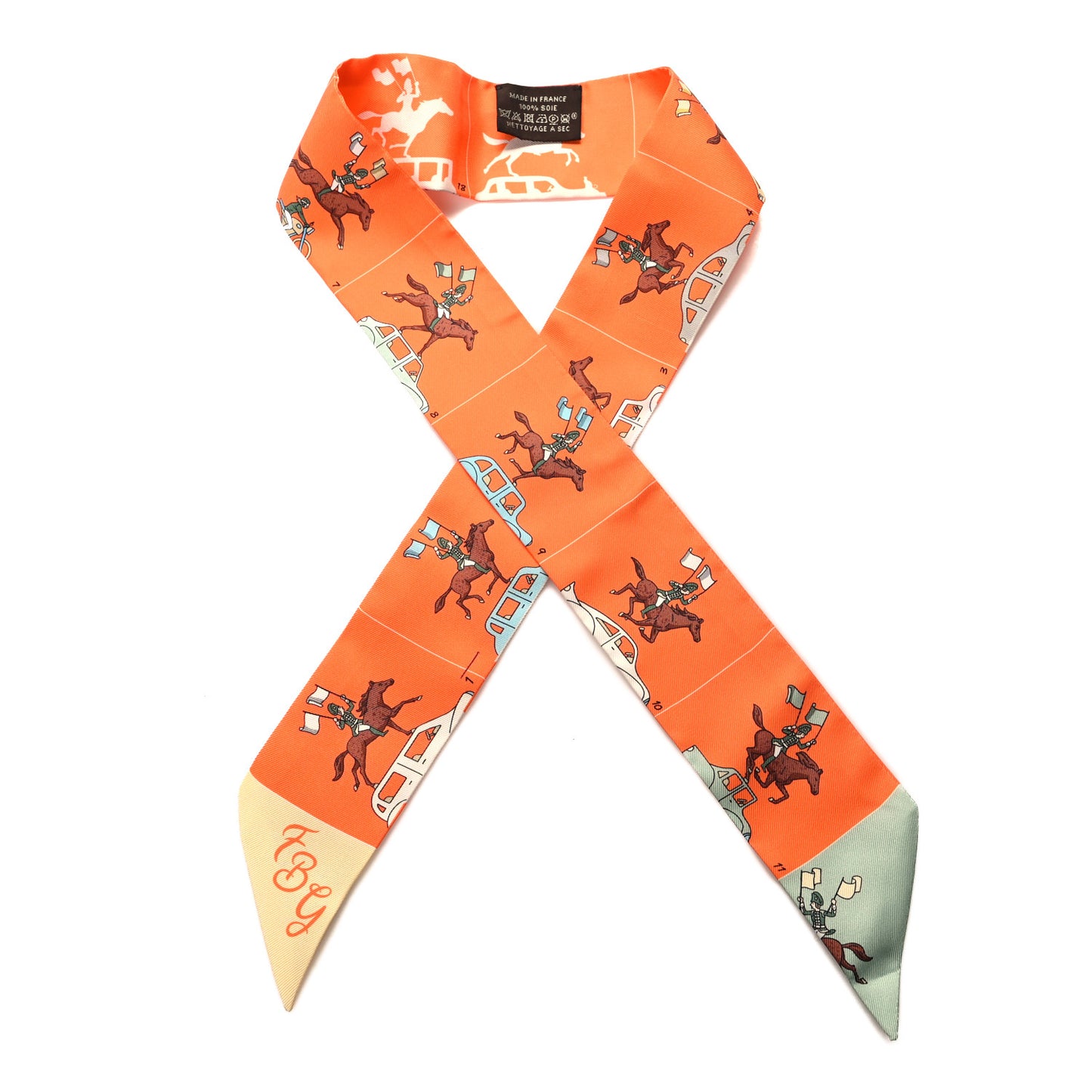 Silk Parade CG Twilly Corail Vert Amande Brun