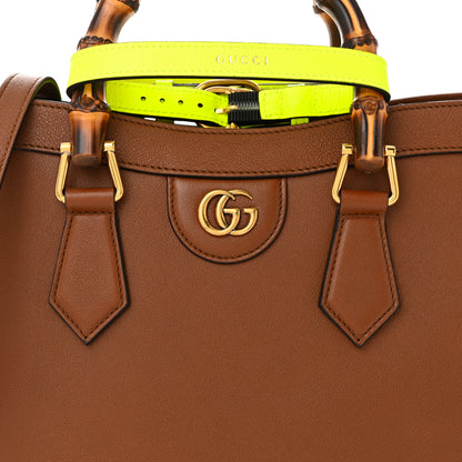 Gucci Wonka Grain Calfskin Small Diana Tote Bag Cuir Yellow Fluo 8 of 10