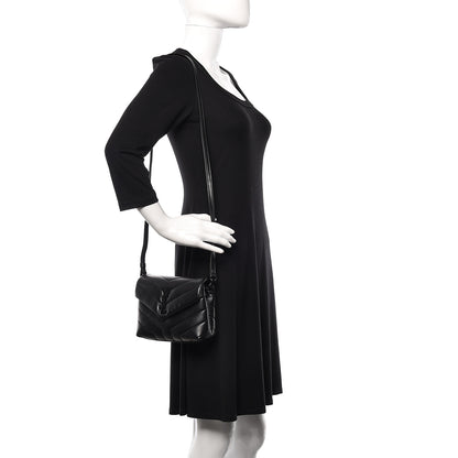 Saint Laurent Calfskin Y Quilted Monogram Toy Loulou Crossbody Bag Black 2 of 12