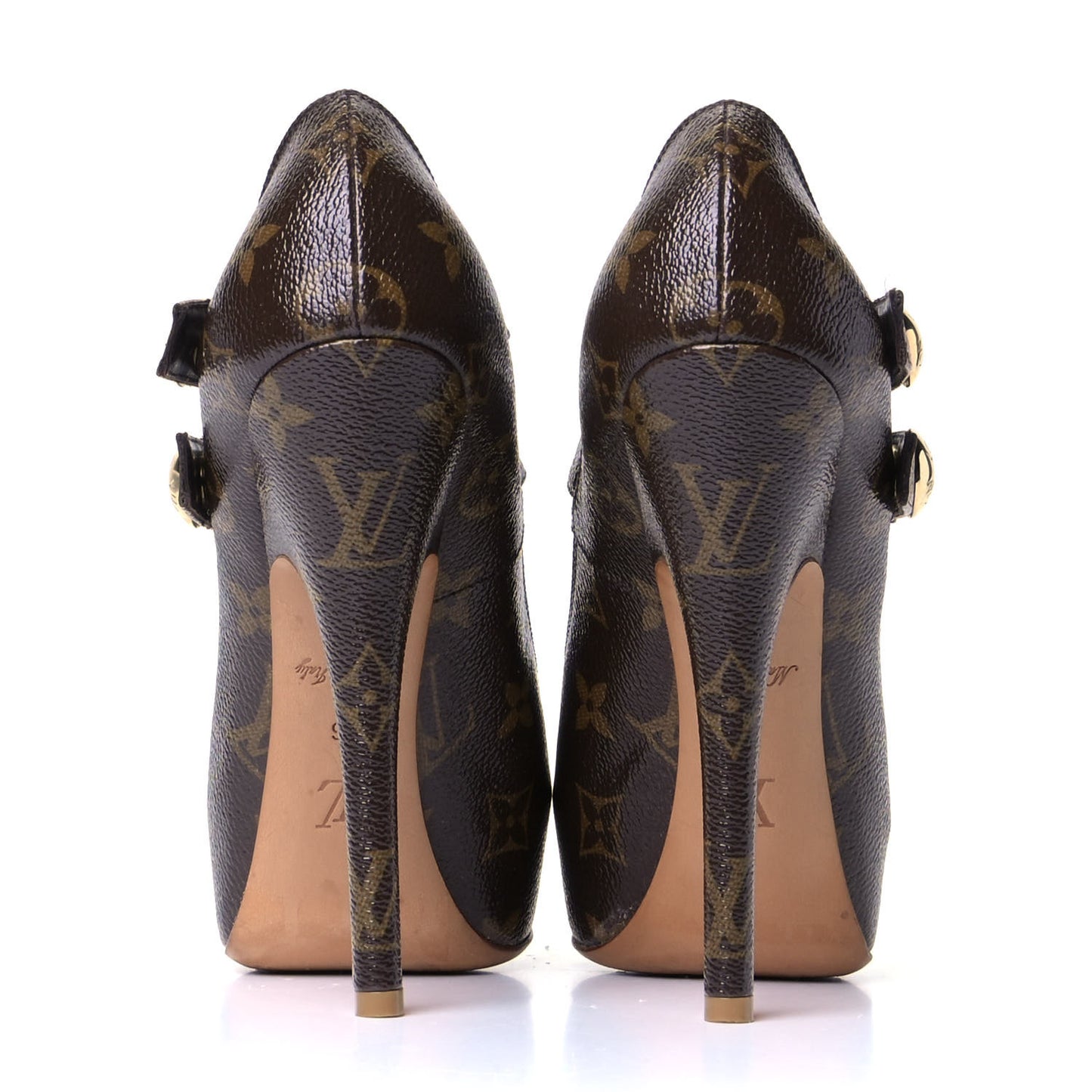 Patent Monogram Ritual Fetish Platform Pumps 36