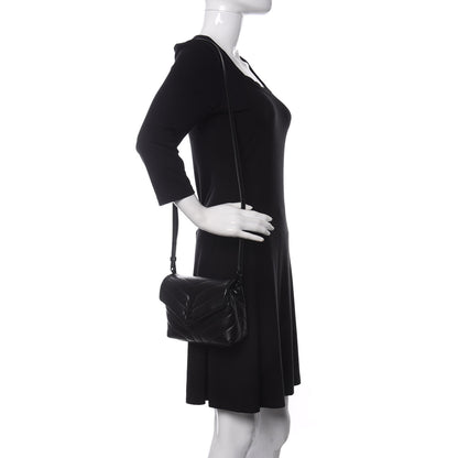 Saint Laurent Calfskin Y Quilted Monogram Toy Loulou Crossbody Bag Black 2 of 10