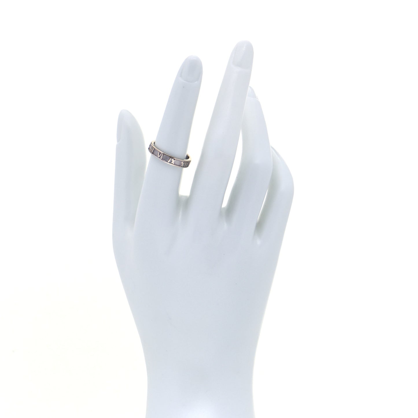 18K White Gold Atlas Band Ring 53 6.5