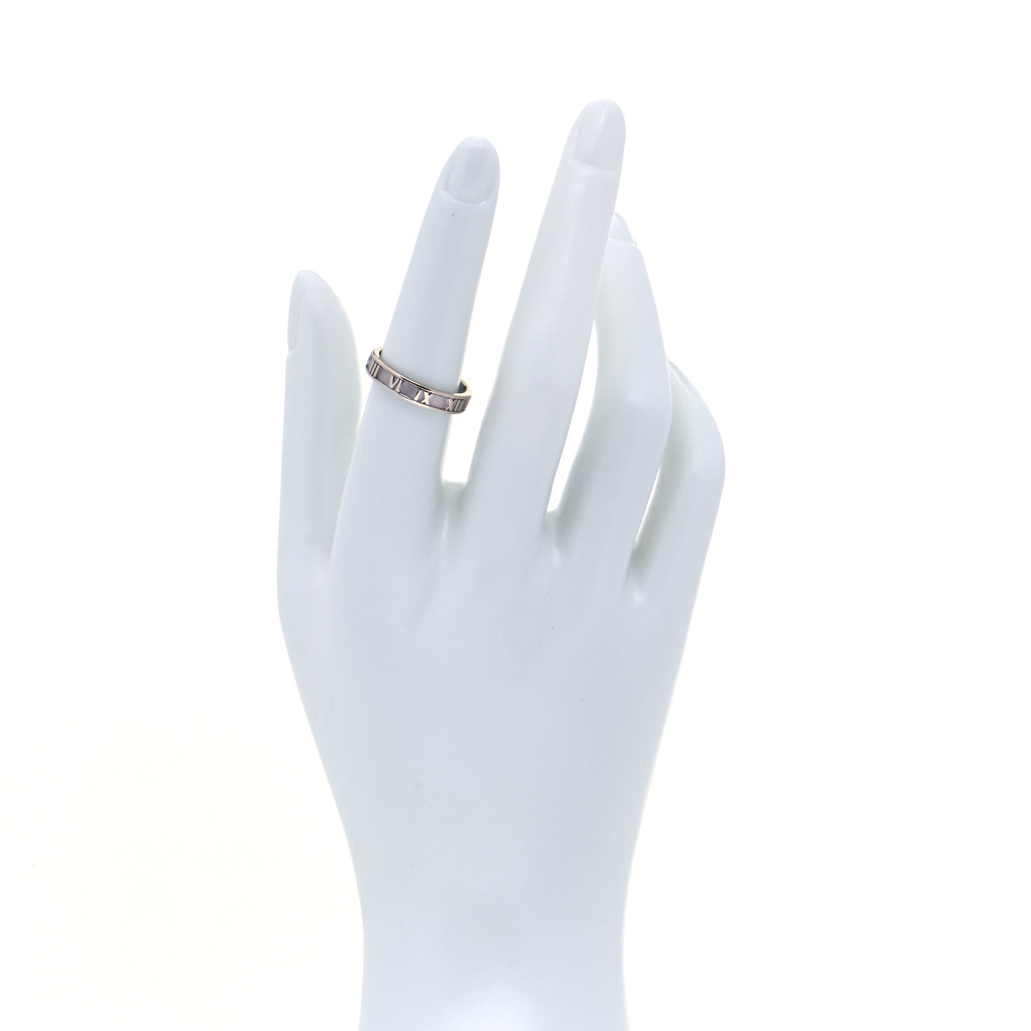 Tiffany 18K White Gold Atlas Band Ring 53 6.5 2 of 6