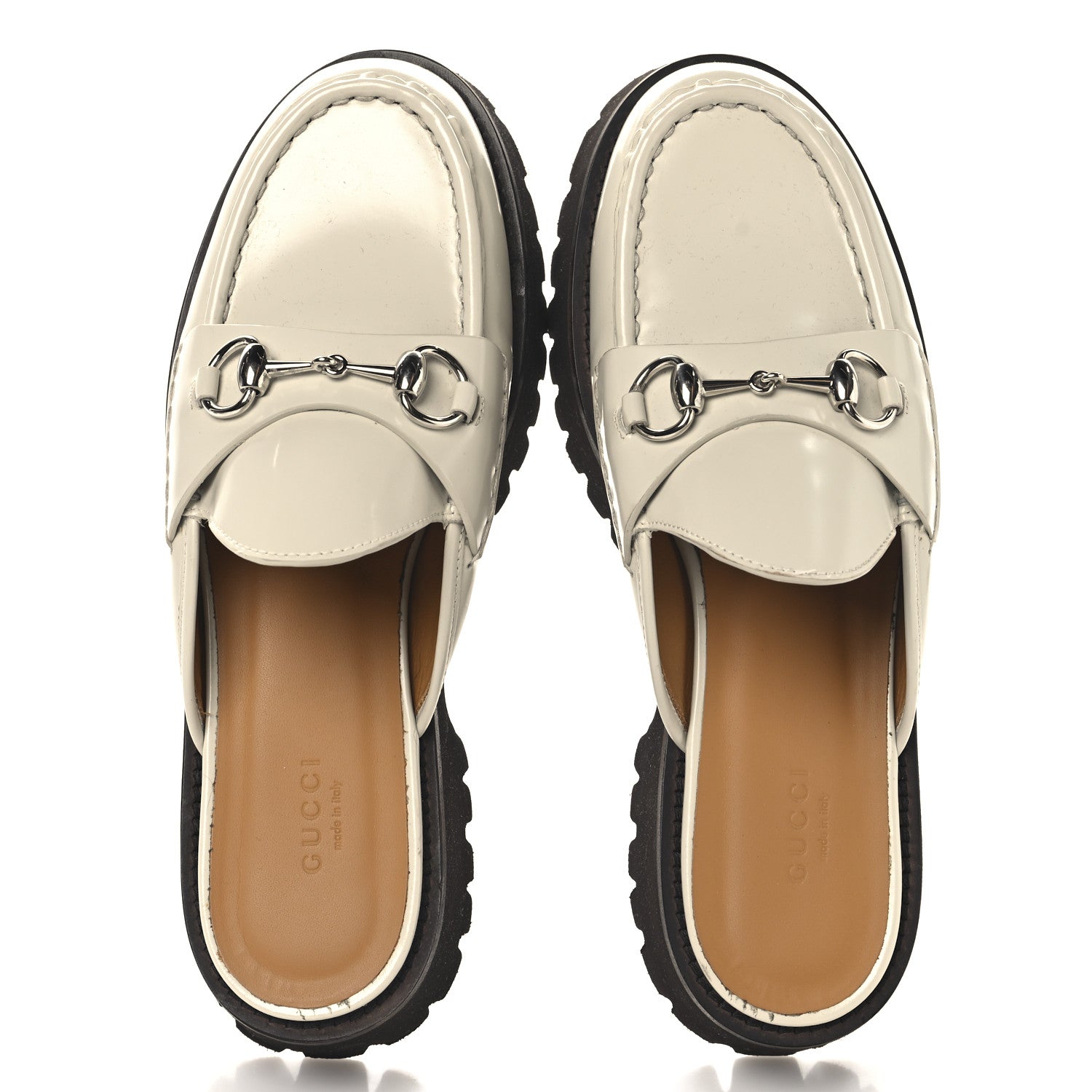 Gucci Cordovan Lux Horsebit Platform Mules 39.5 Mystic White 2 of 12