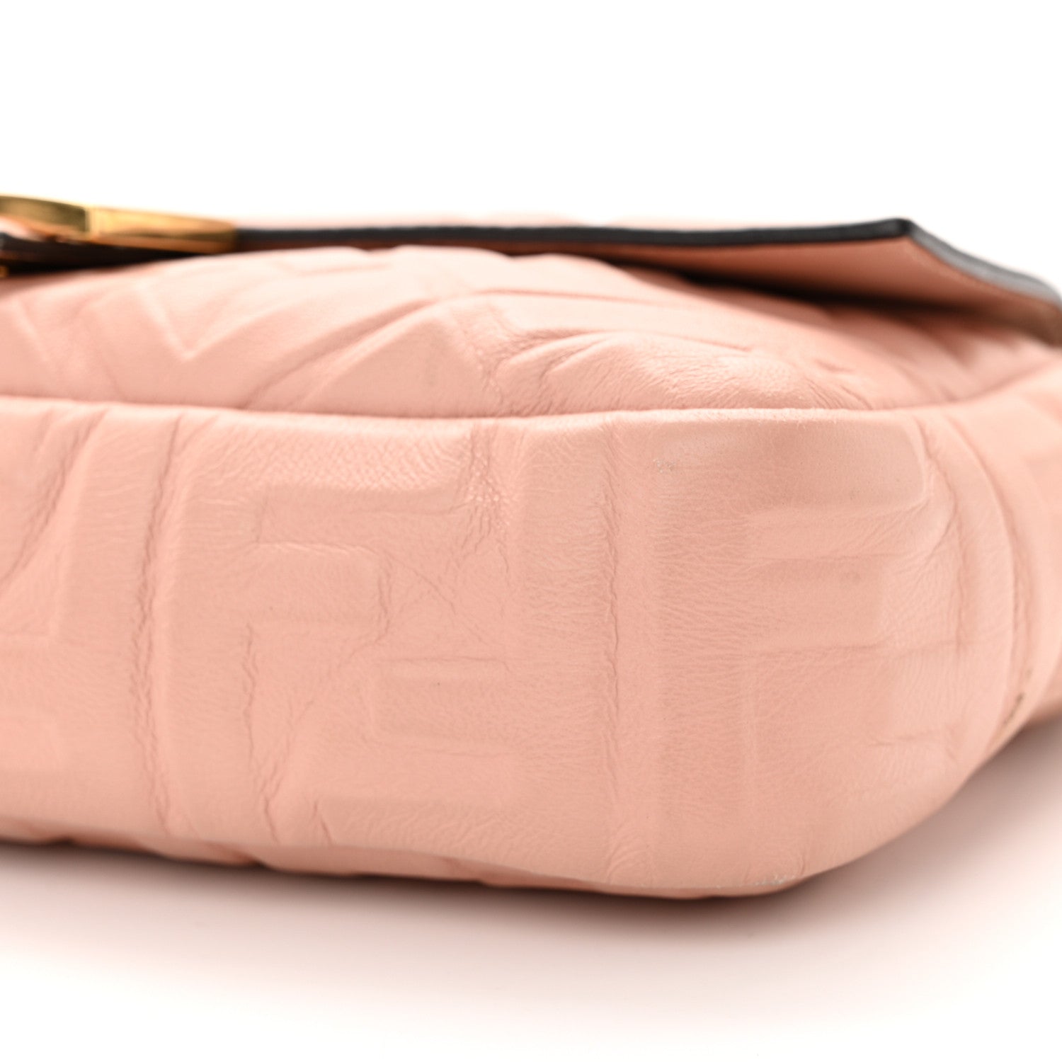 Fendi Nappa FF 1974 Embossed Baguette Rosa Bourbon 9 of 16