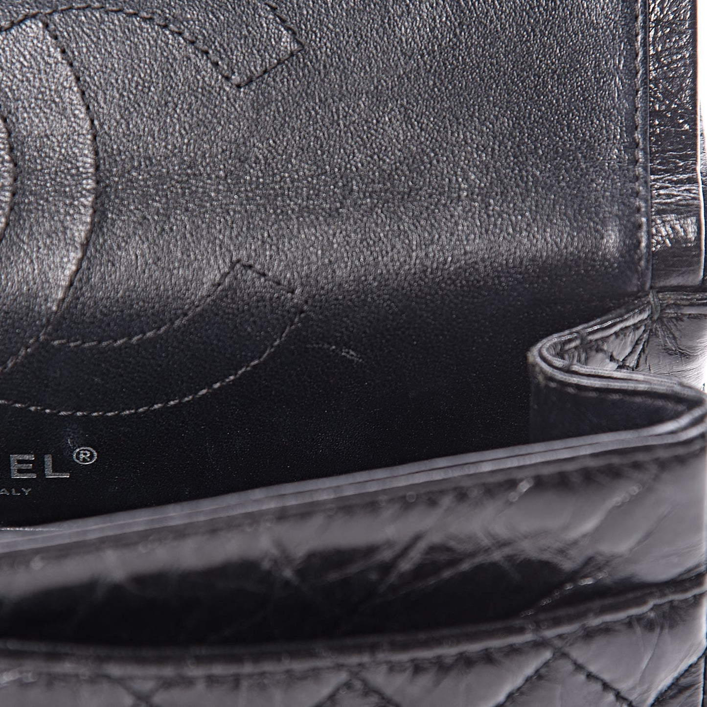 Aged Calfskin Quilted 2.55 Reissue 225 Flap So Black