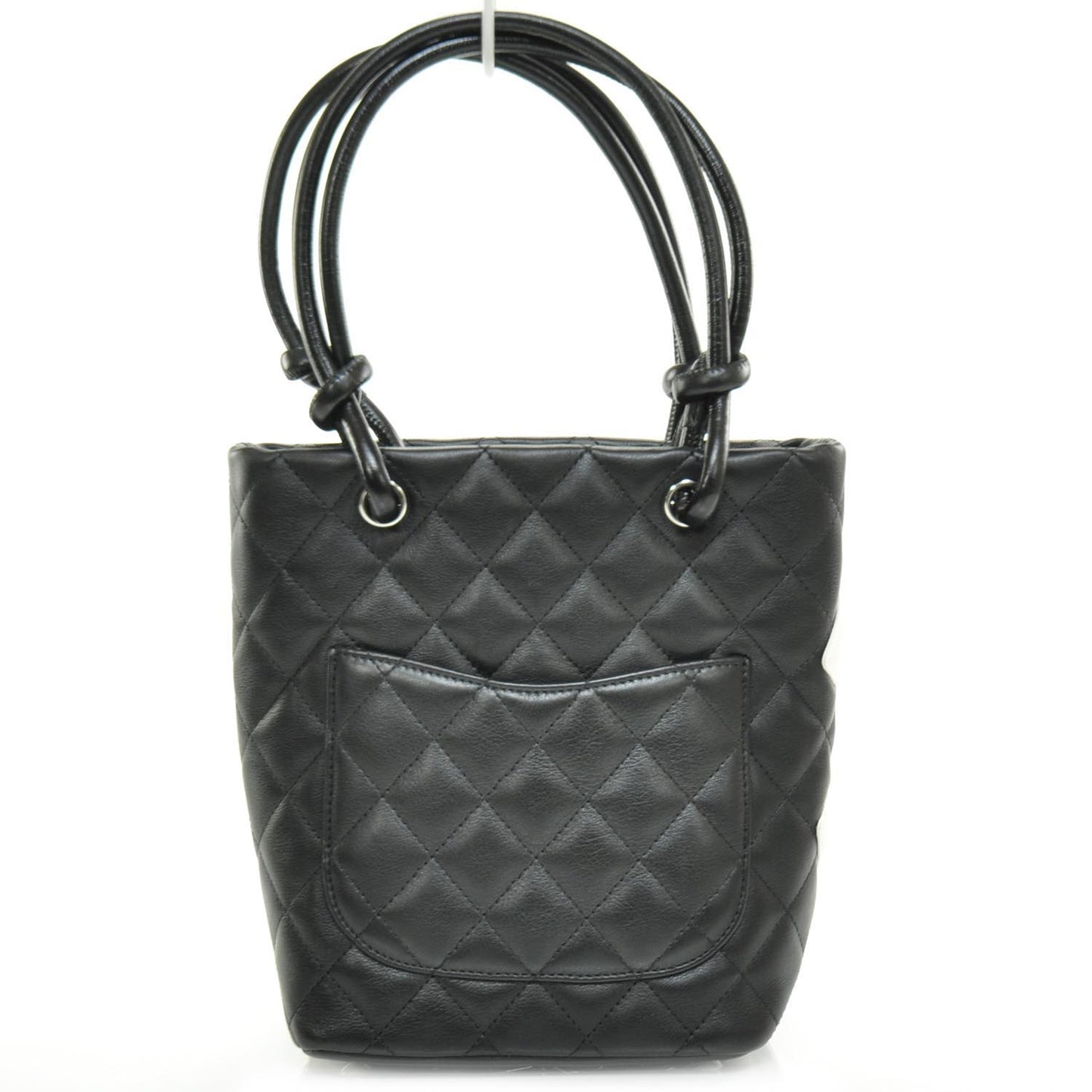 Calfskin Quilted Small Cambon Tote Black White