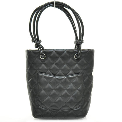 Chanel Calfskin Quilted Small Cambon Tote Black White 4 of 11