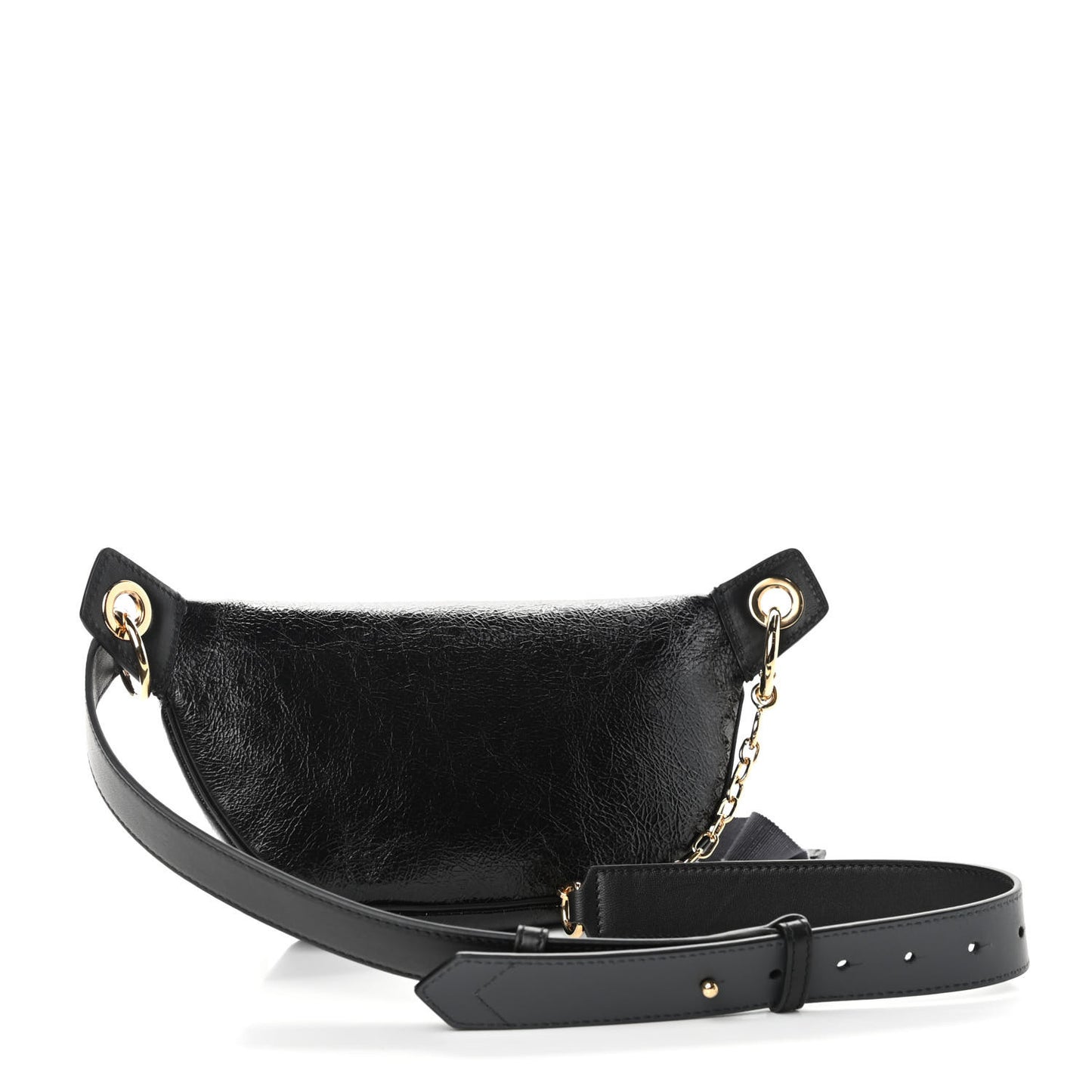 Crackle Calfskin ID Belt Bag Black