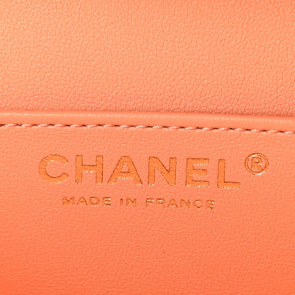 Chanel Lambskin Quilted Small CC Top Handle Box Bag Light Orange 6 of 10