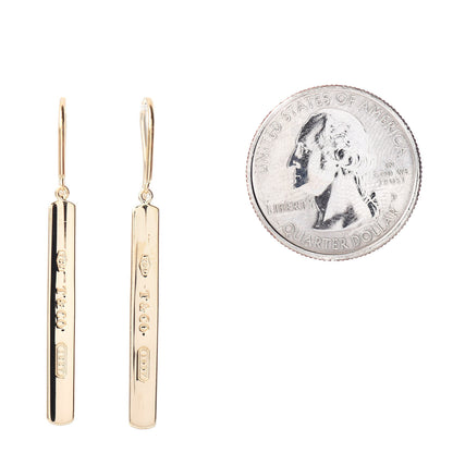 Tiffany 18K Yellow Gold 1837 Bar Drop Earrings 2 of 4